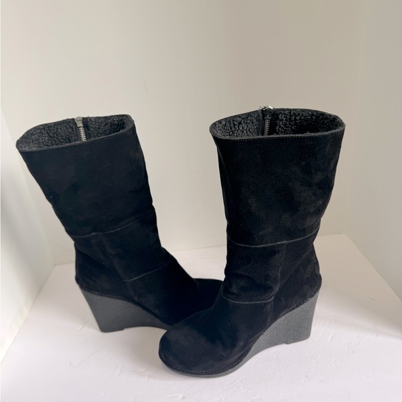 Lovely People black nubuck boots on a comfortable wedge. Size 9 - Picture 6 of 13